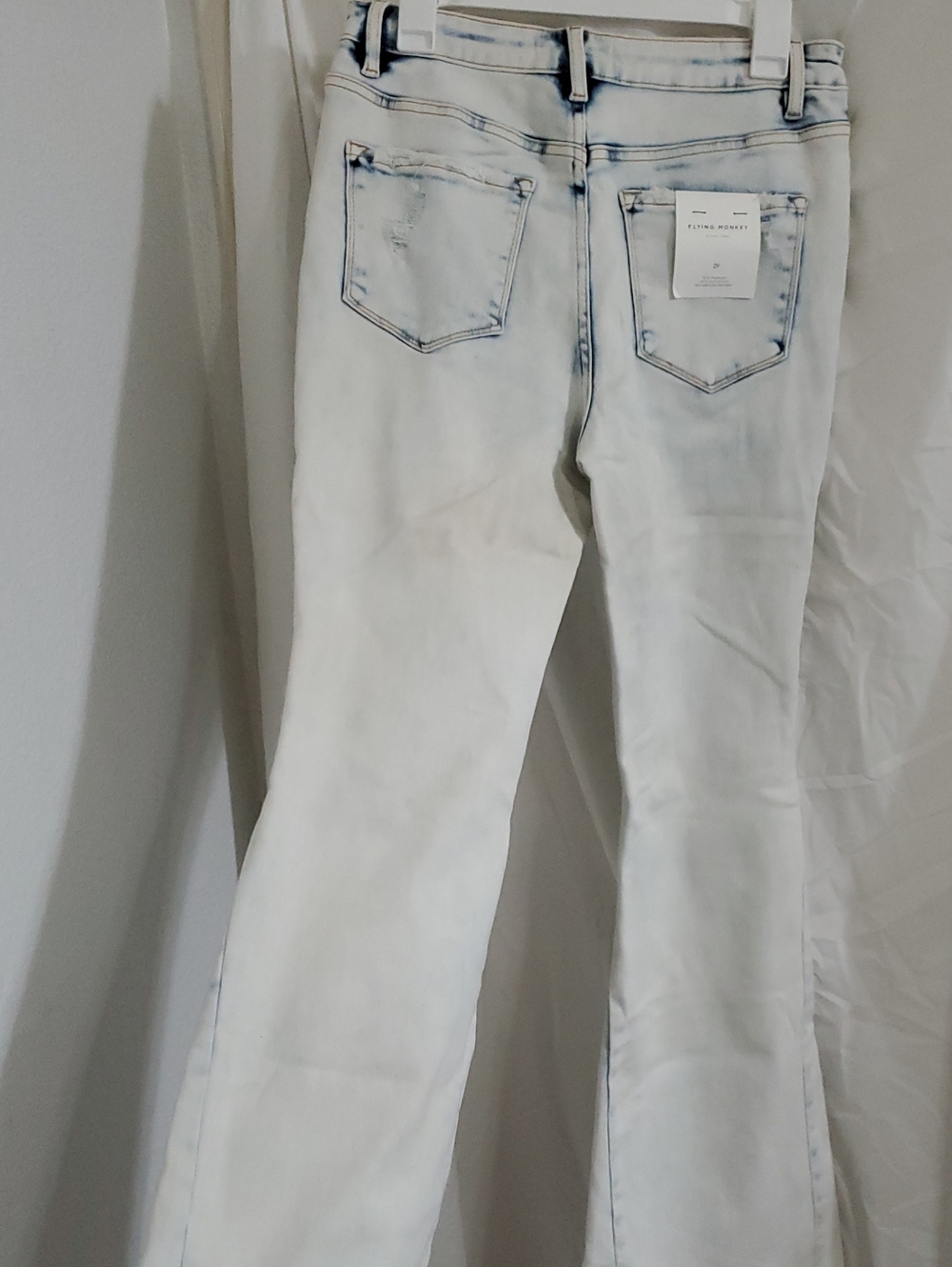 Flying Monkey High‎ Rise Coco Blues distressed light wash Flares jeans size 29 - Picture 9 of 13